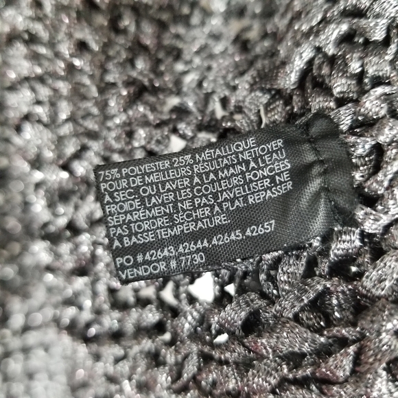 Club Monaco Gray Metallic Open Front Cardigan Sleeveless Vest Open Knit Size XS - Picture 7 of 11